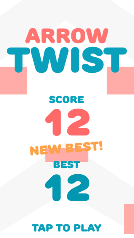 Arrow Twist Game Over Screenshot.