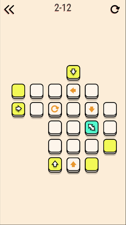 Arrower Game Level With a Mustard Circle Arrow Screenshot.