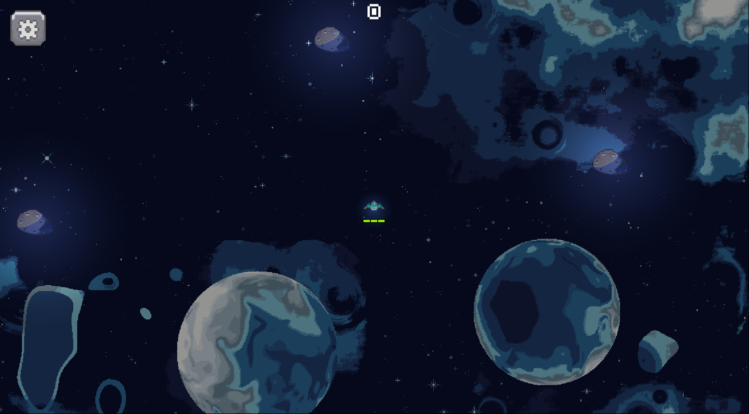 Asteroids Rush Game Start Screenshot.