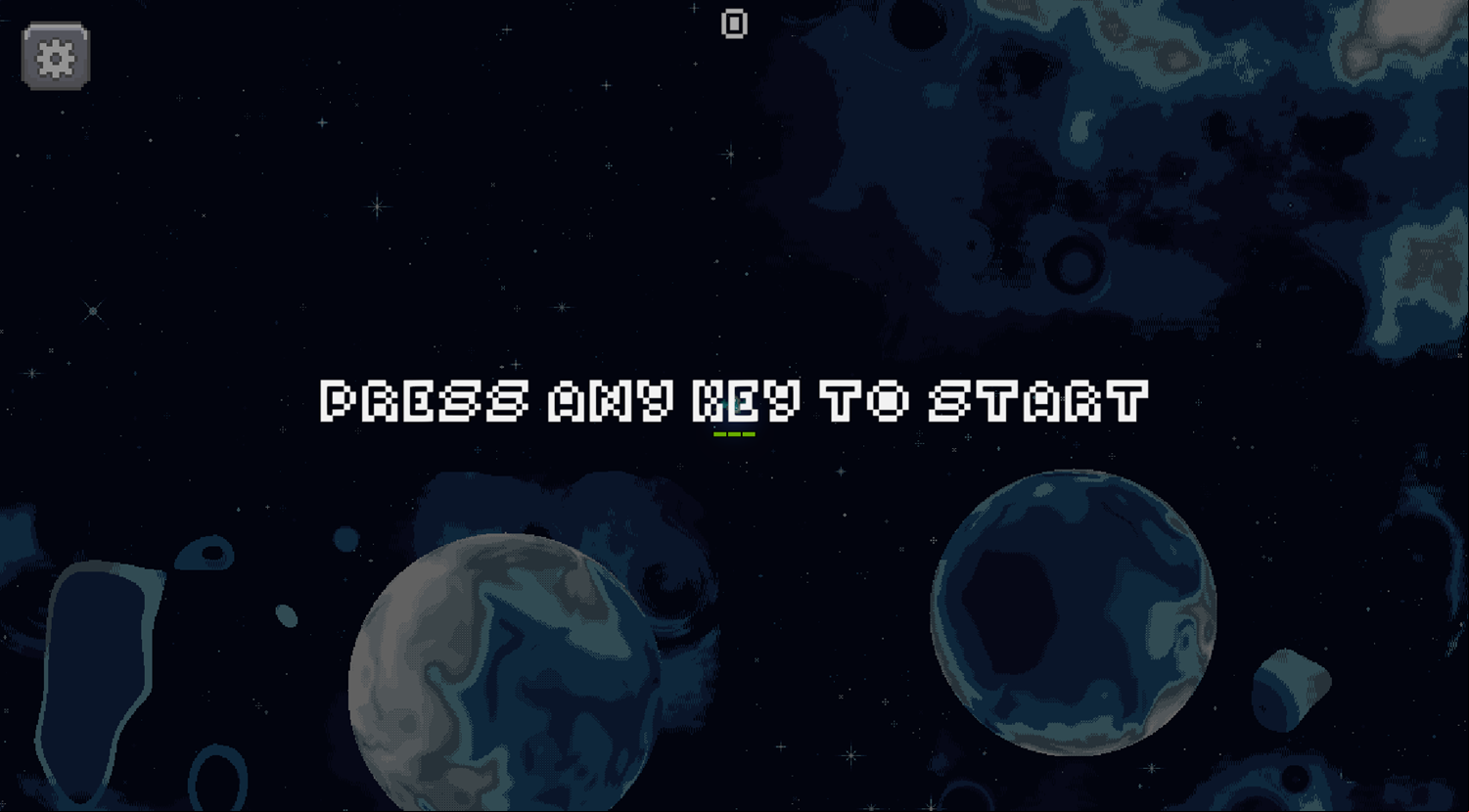 Asteroids Rush Game Welcome Screen Screenshot.
