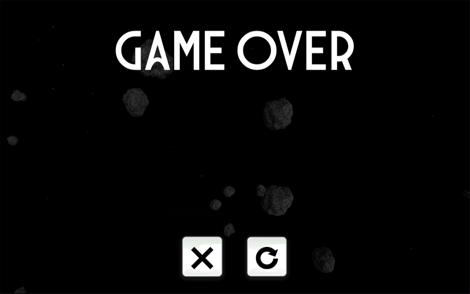 Astro Blast Game Over Screenshot.