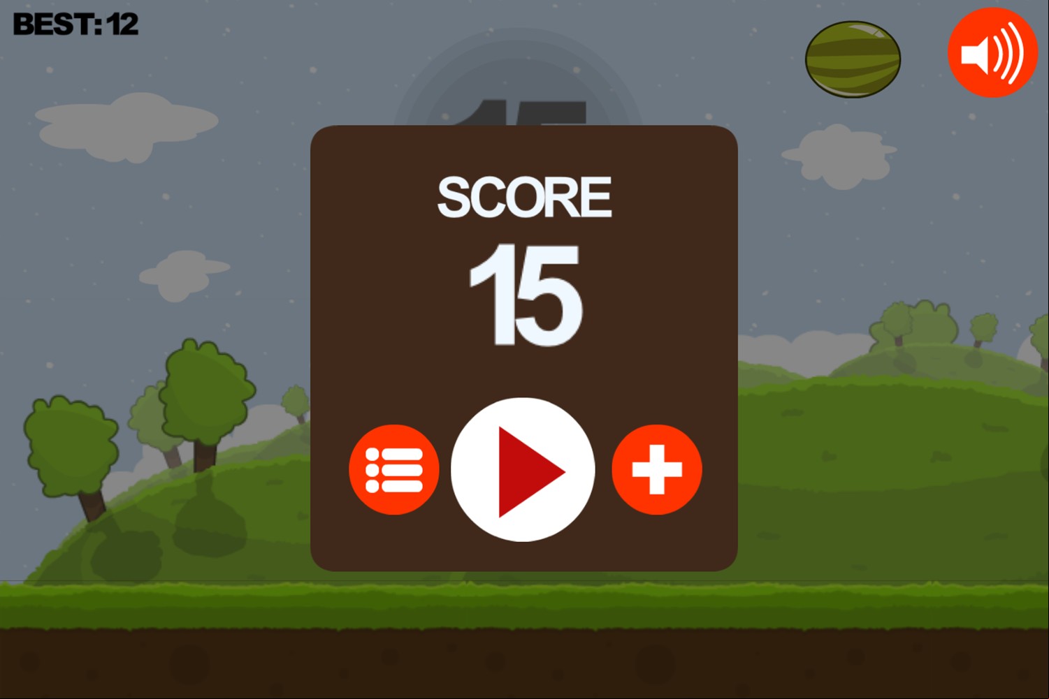Axe vs Fruits Game Score Screenshot.