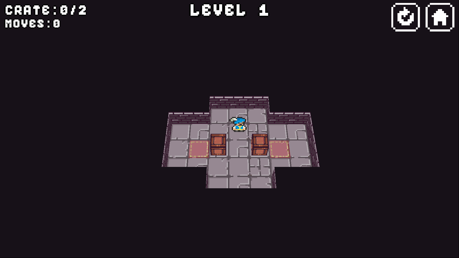 Axel Dungeon Sokoban Game Level Complete Screenshot.