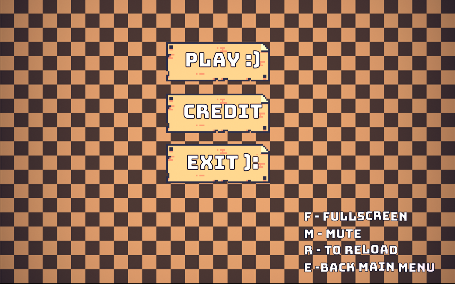 Back and Forth Game Welcome Screen Screenshot.