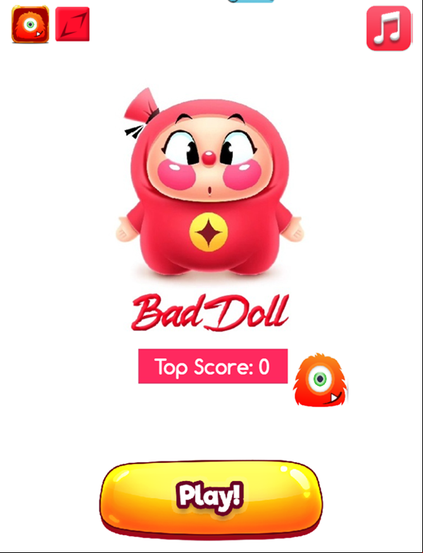 Bad Doll Game Welcome Screen Screenshot.