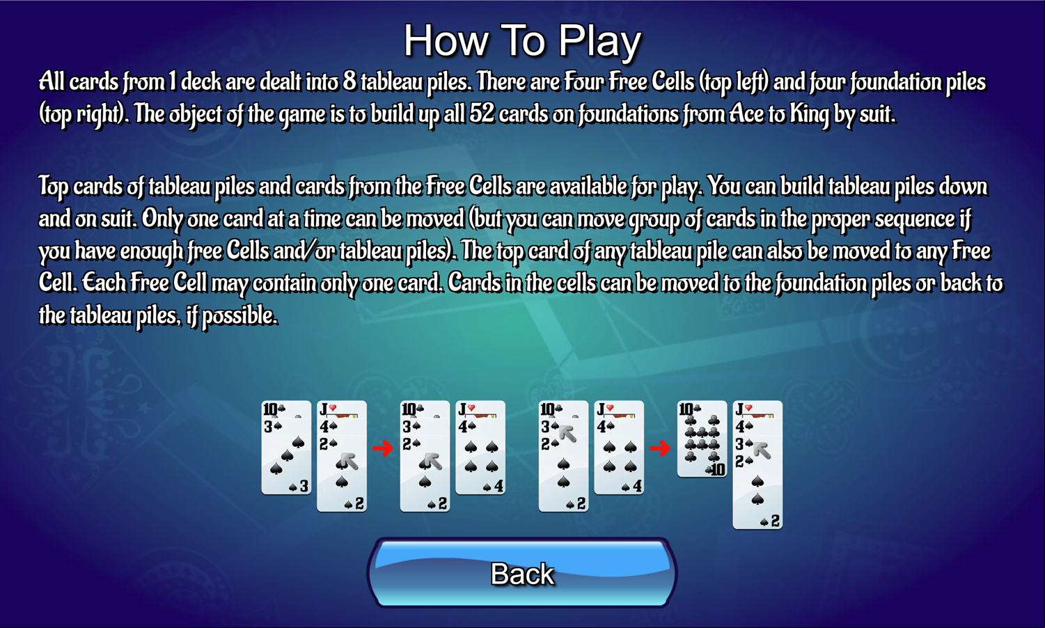 Baker Cell Game How to Play Screen Screenshot.