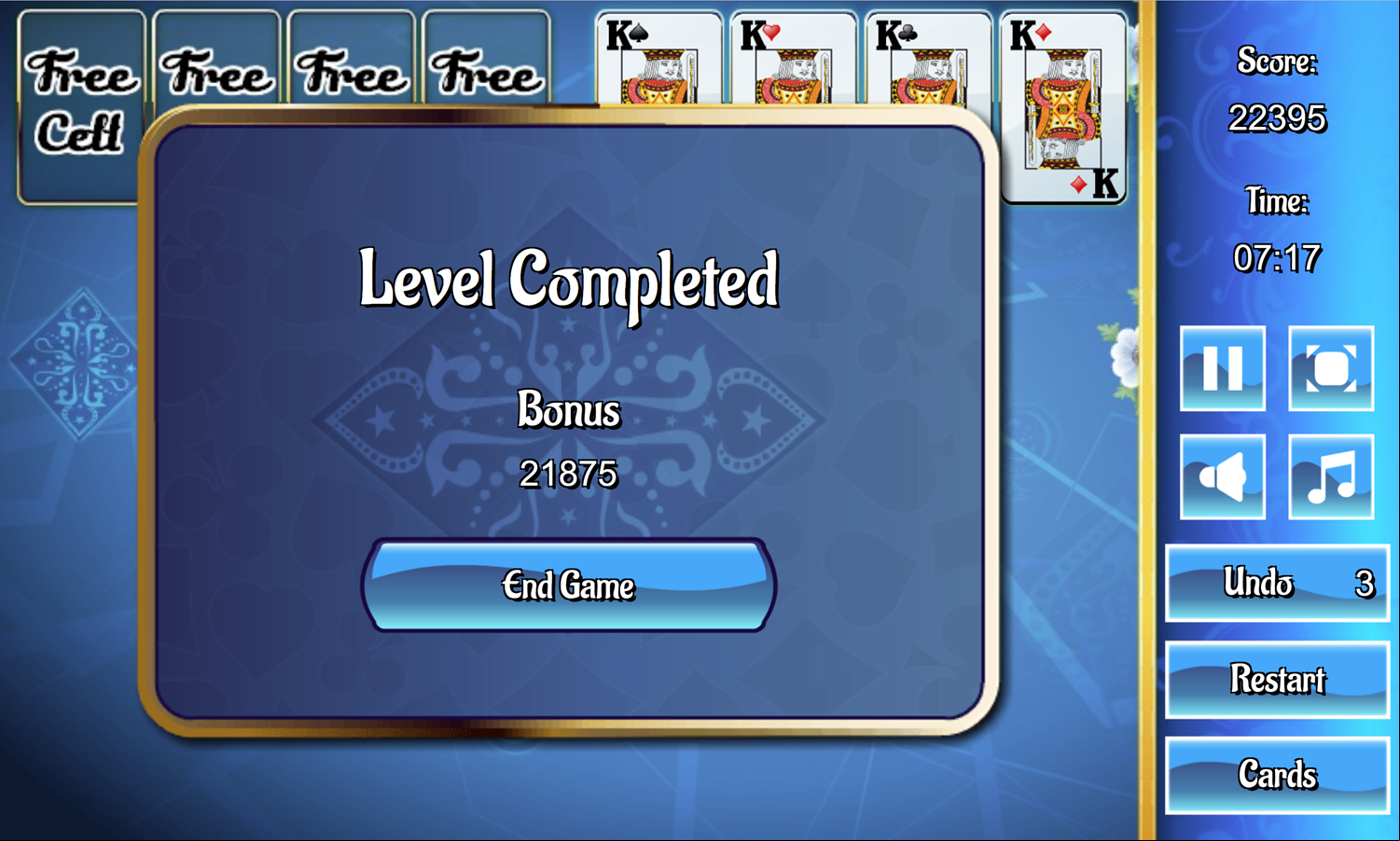 Baker's Game Level Completed Screen Screenshot.