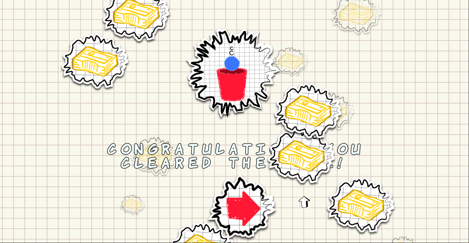 Ball in the Cup Game Won Screenshot.