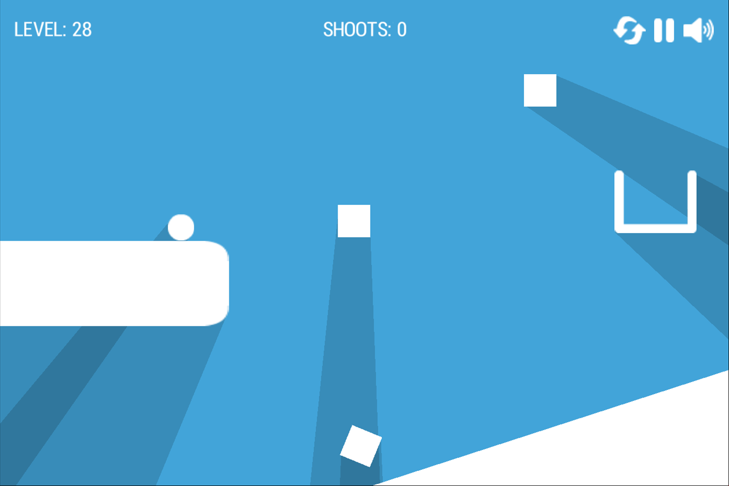 Ball In The Hole Game Level With Falling Boxes Screenshot.