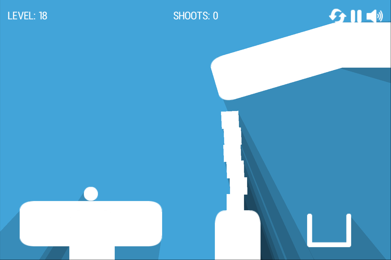 Ball In The Hole Game Level With Stacked Boxes Screenshot.