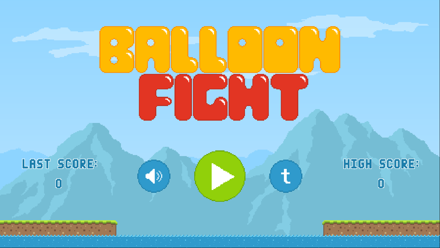 Balloon Fight Game Welcome Screen Screenshot.