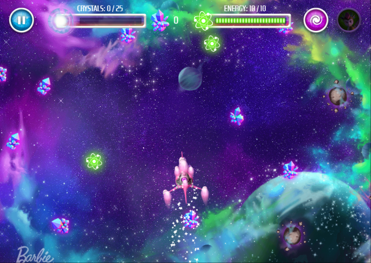 Barbie Star Light Adventure Game Start Screenshot.