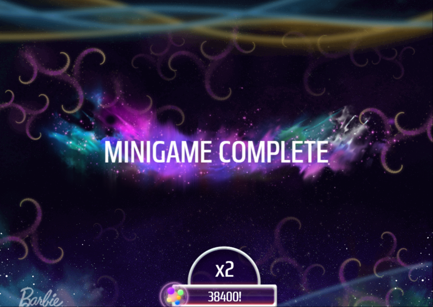 Barbie Star Light Adventure Game Minigame Complete Screenshot.