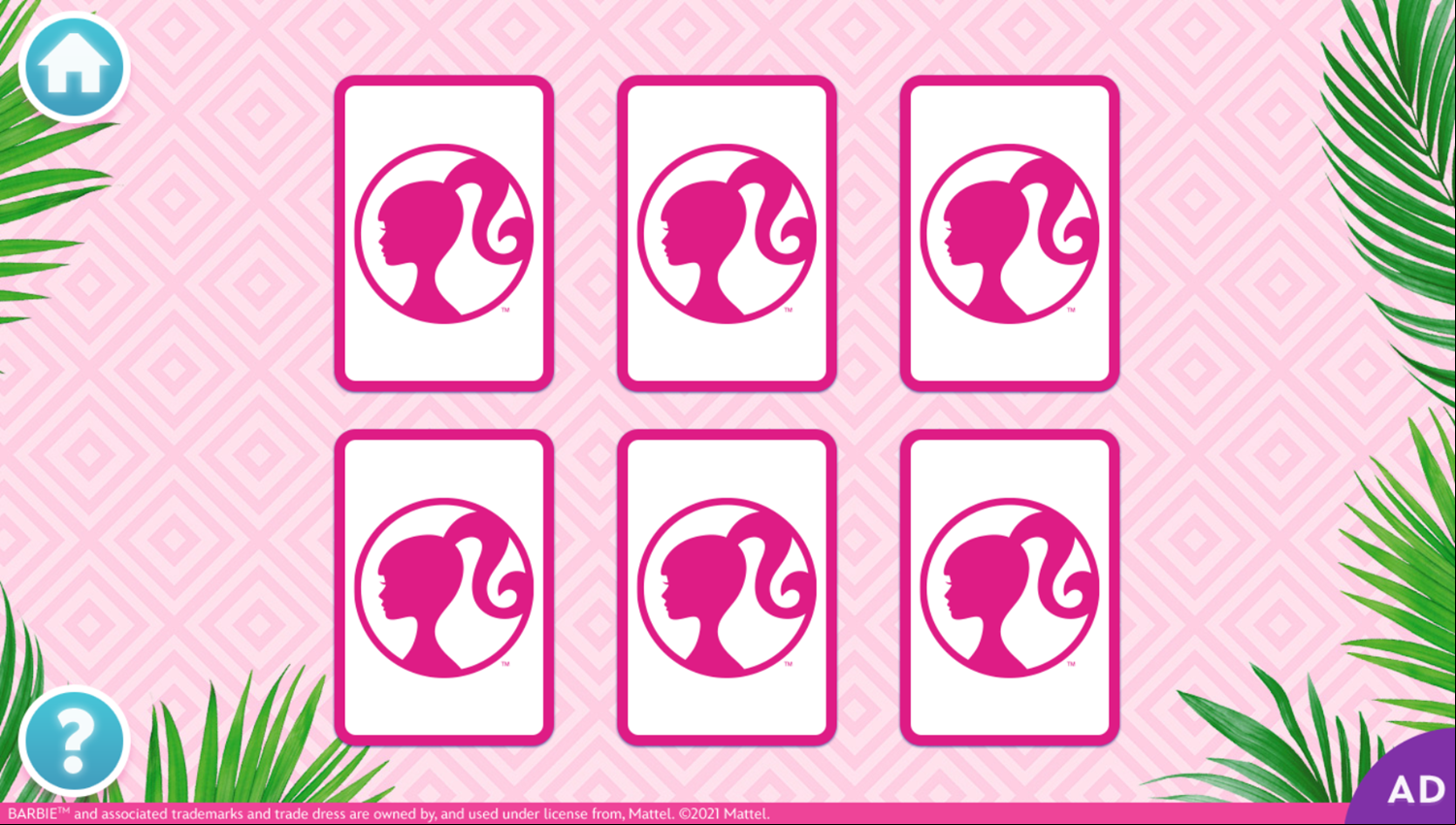 Barbie You Can Be Anything Matching Game Start Screenshot.