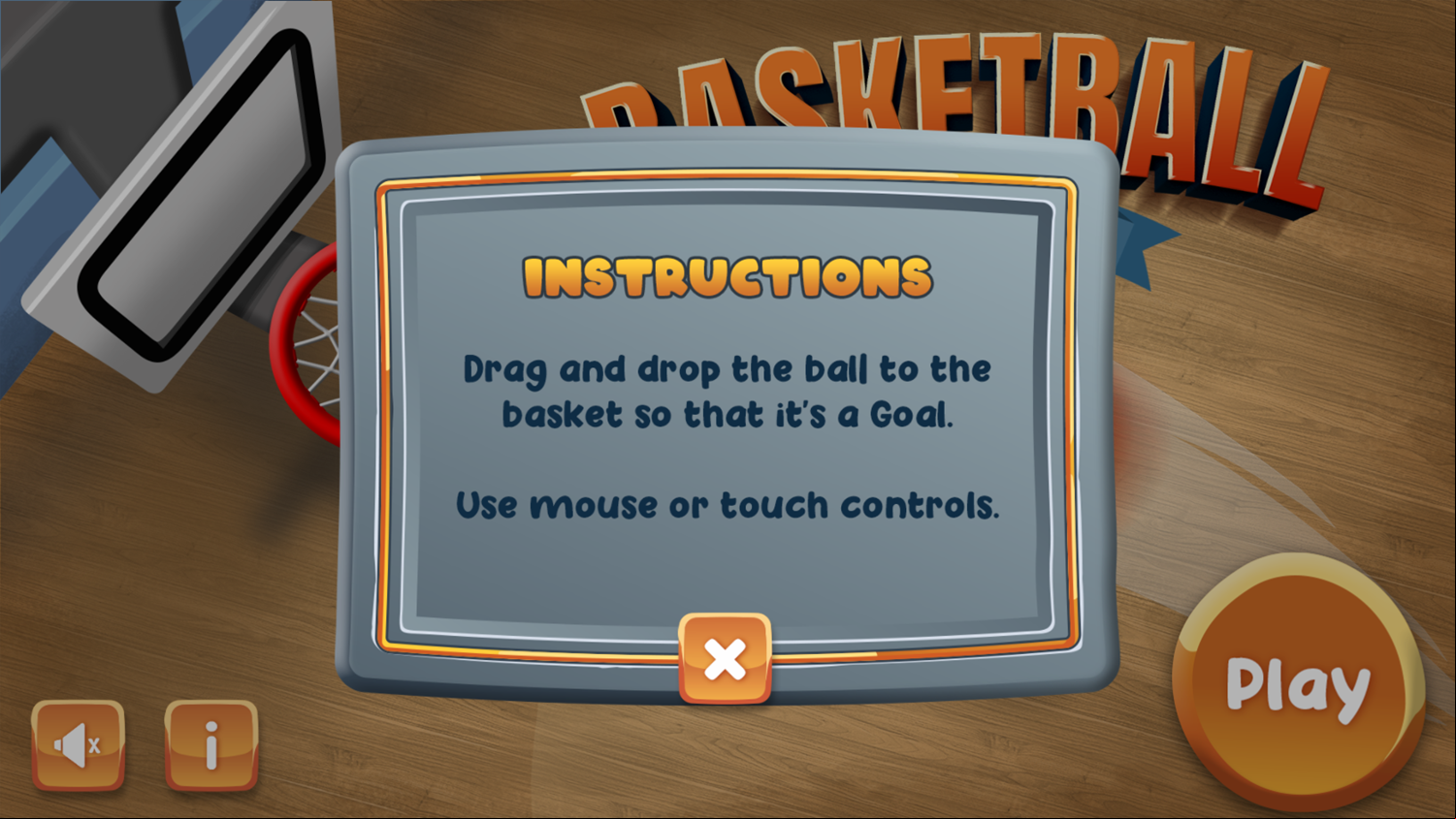 Basketball Mania Game Instructions Screenshot.