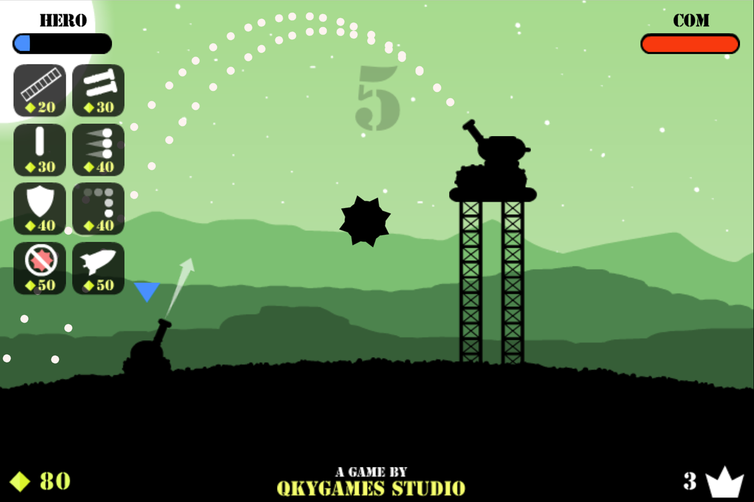 Battle Tank Game Enemy Fire Screenshot.