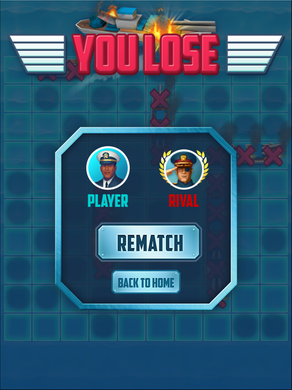 Battleships Armada Game Lost Screenshot.