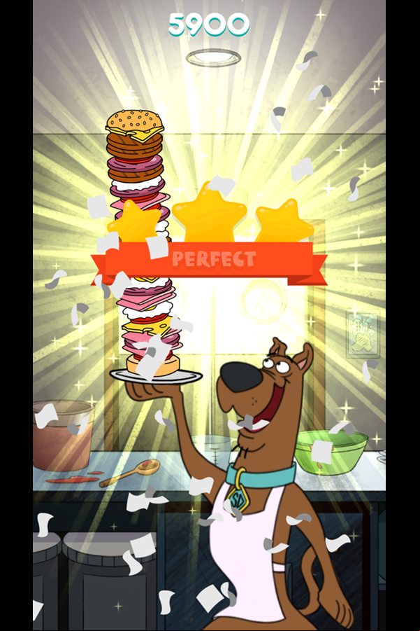 Be Cool Scooby Doo Sandwich Tower Level Complete Screenshot.
