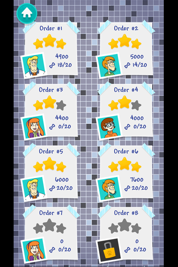 Be Cool Scooby Doo Sandwich Tower Level Select Screenshot.