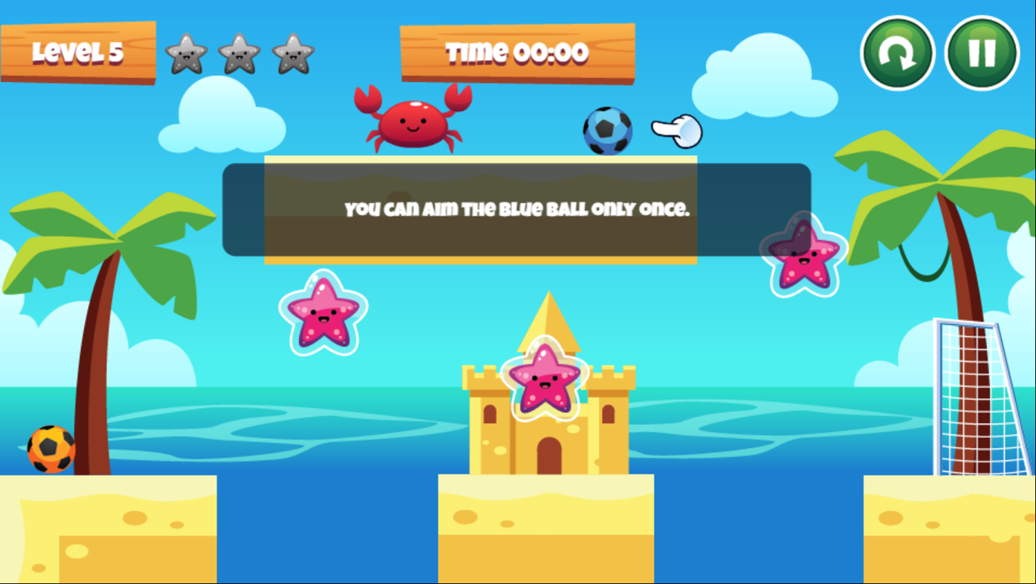 Beach Soccer Game Blue Ball Info Screenshot.