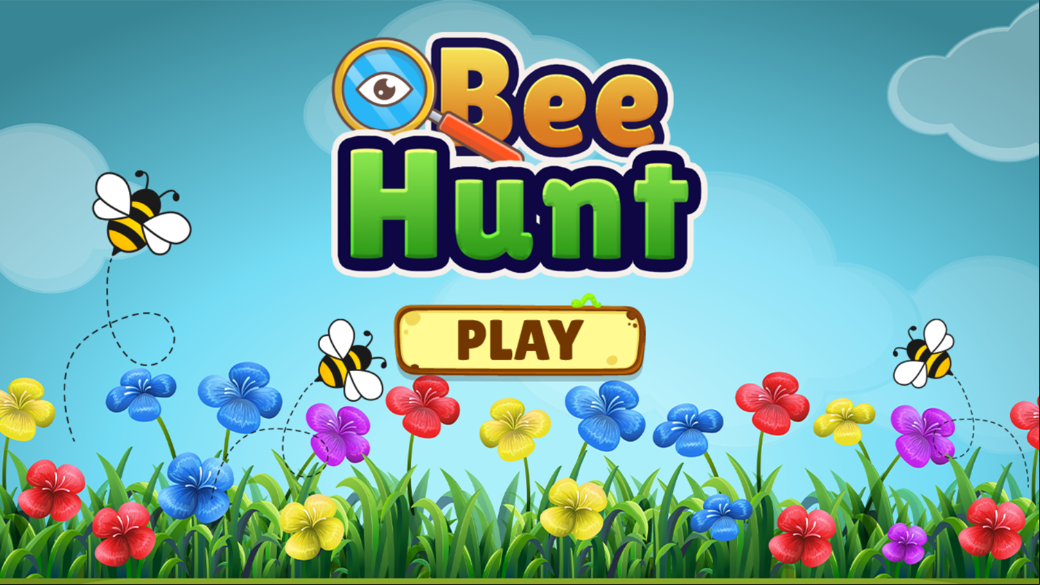 Bee Hunt Game Welcome Screen Screenshot.