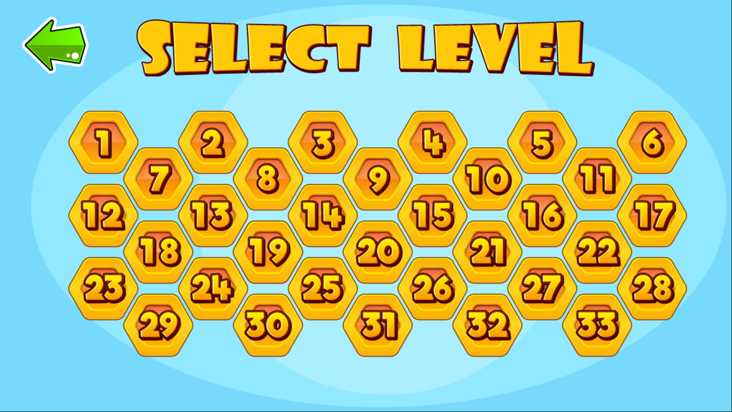 Beepio Game Level Select Screenshot.