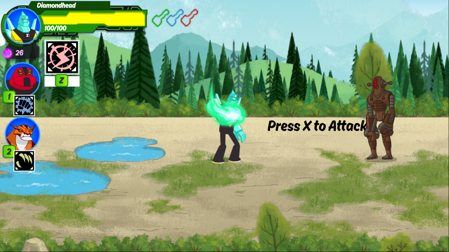 Ben 10 Omnitrix Shadow Game Instructions Screenshot.