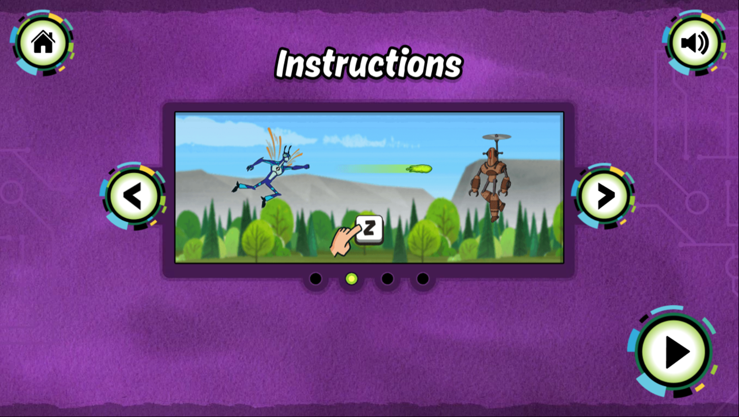 Ben 10 Steam Camp Game Instructions Screenshot.