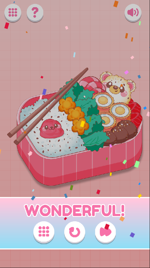 Bento Box Game Complete Screenshot.