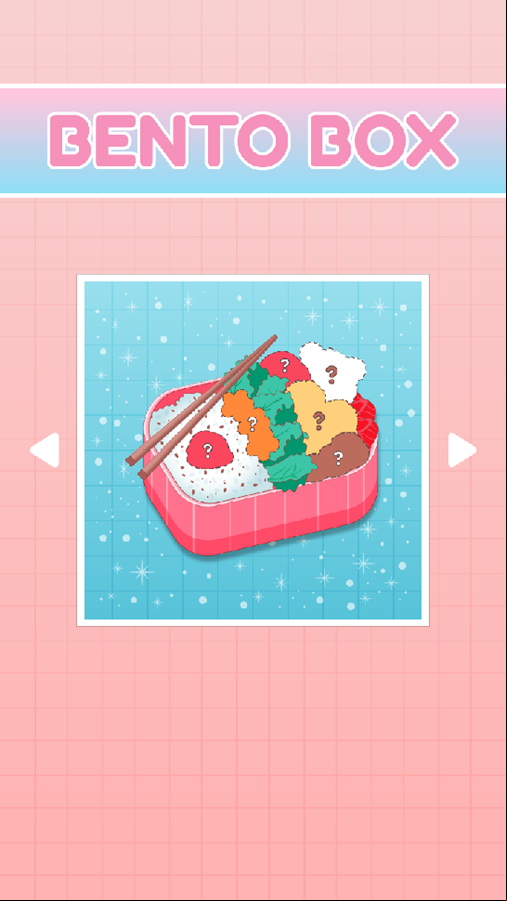 Bento Box Game Welcome Screen Screenshot.