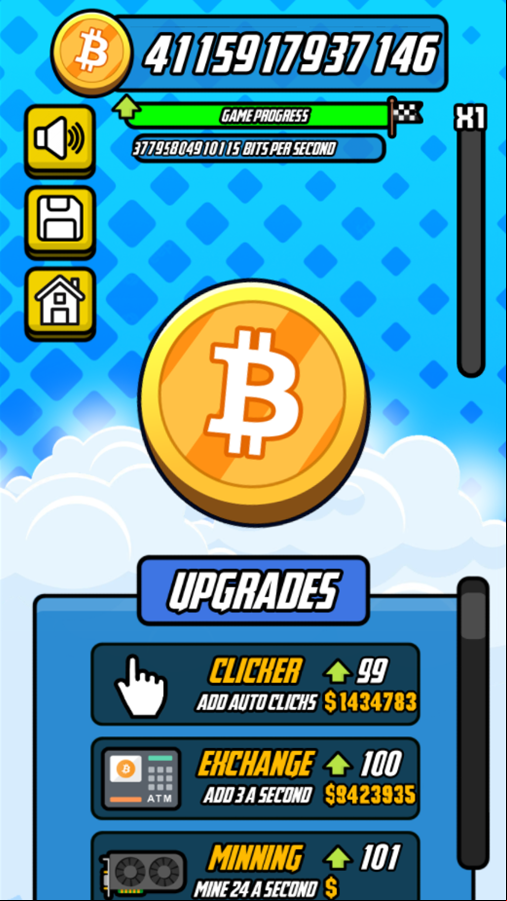 Bitcoin Millionaire Game Screenshot.