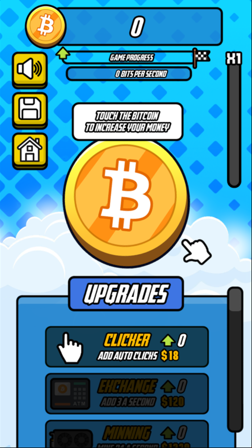 Bitcoin Millionaire Game Touch Bitcoin Instructions Screenshot.