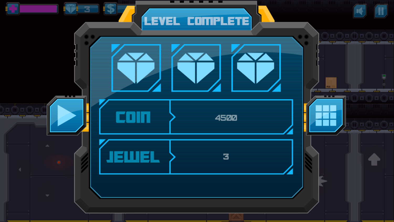 Blastman Game Level Complete Screenshot.