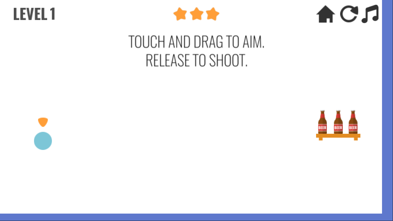 Blasty Bottles Game Aiming & Shooting Instructions Screen Screenshot.