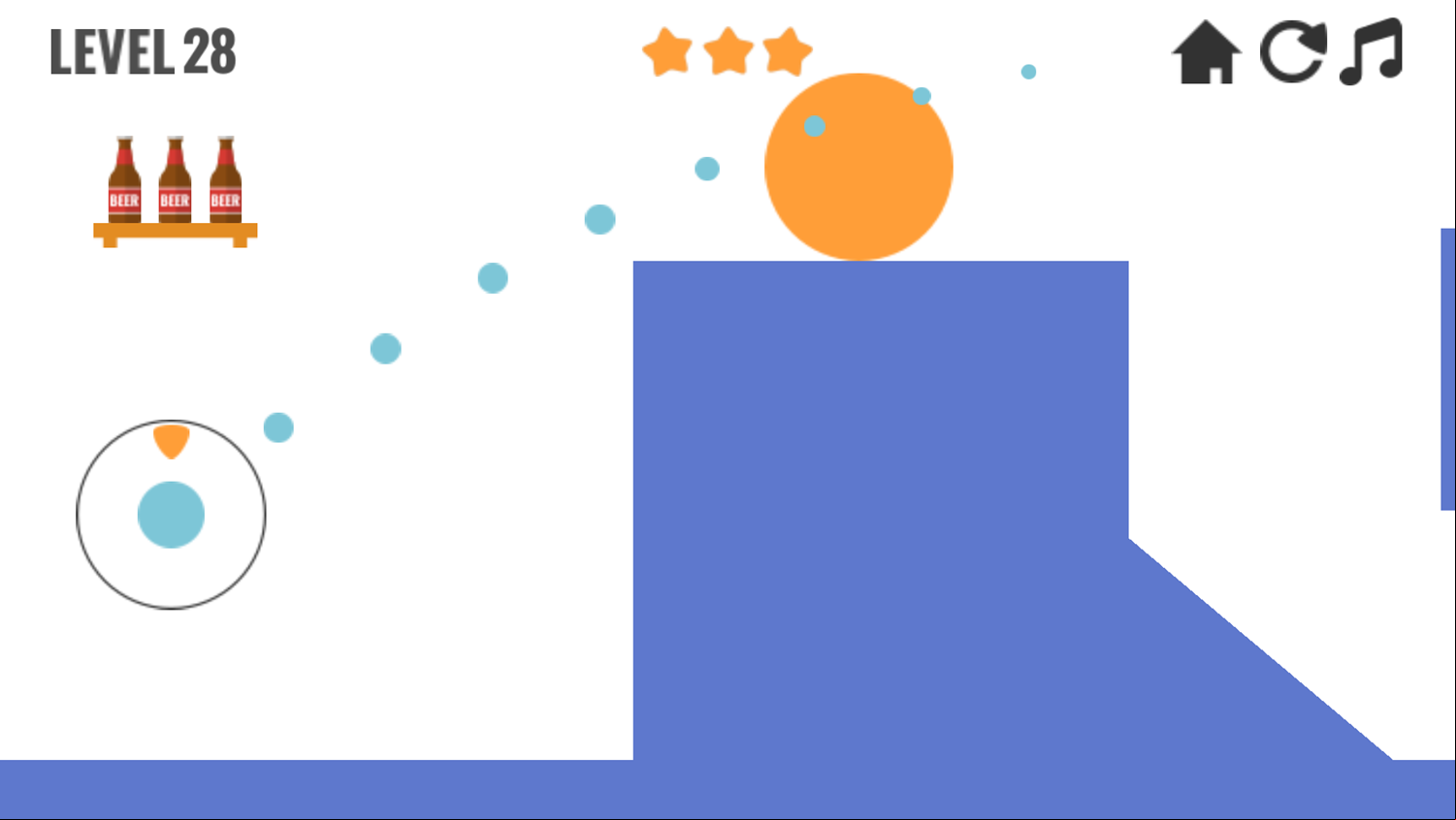Blasty Bottles Game Aiming Ball Screenshot.