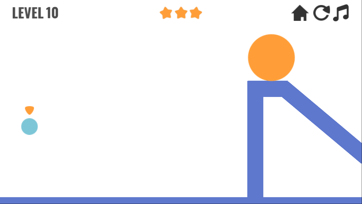 Blasty Bottles Game Level With a Giant Ball Screenshot.