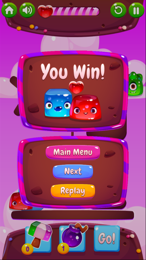 Blob Lover Game Final Level Beat Screen Screenshot.
