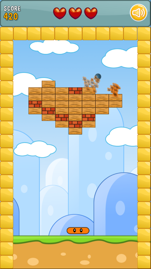 Block Breaker Game Level Play Screenshot.