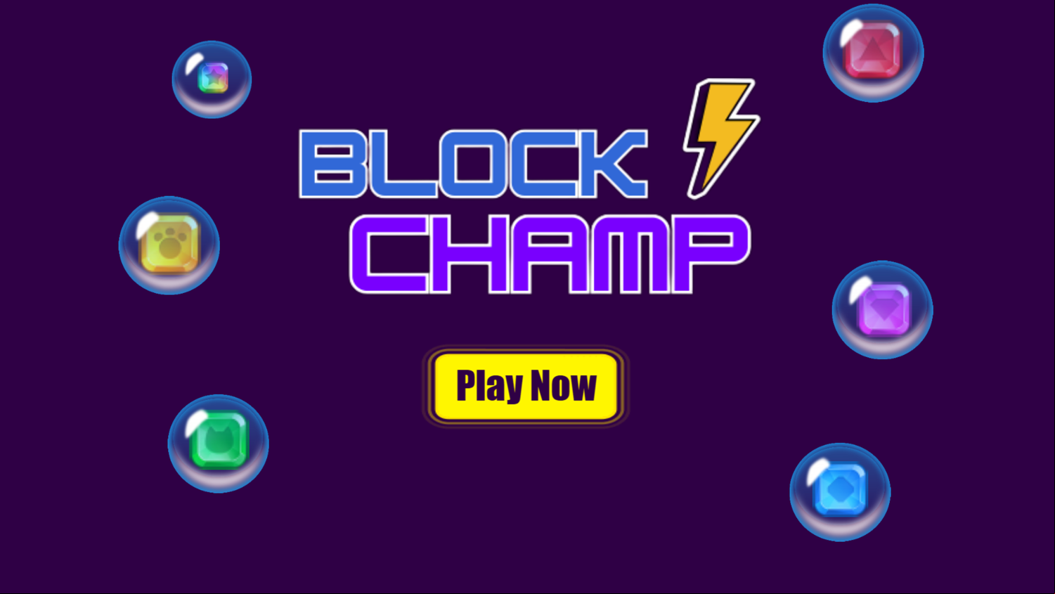 Block Champ Game Welcome Screen Screenshot.
