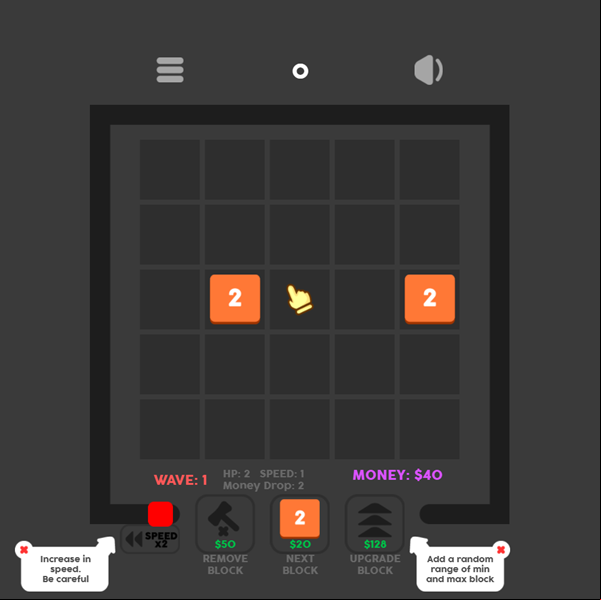 Block Defender Game How To Play Screenshot.