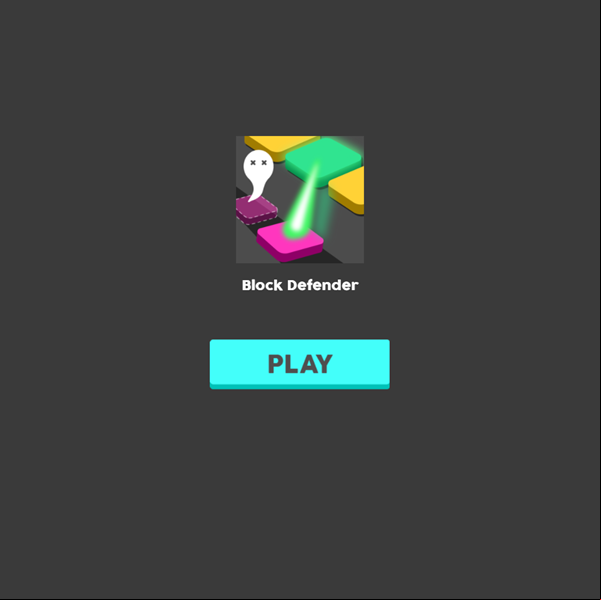 Block Defender Game Welcome Screen Screenshot.