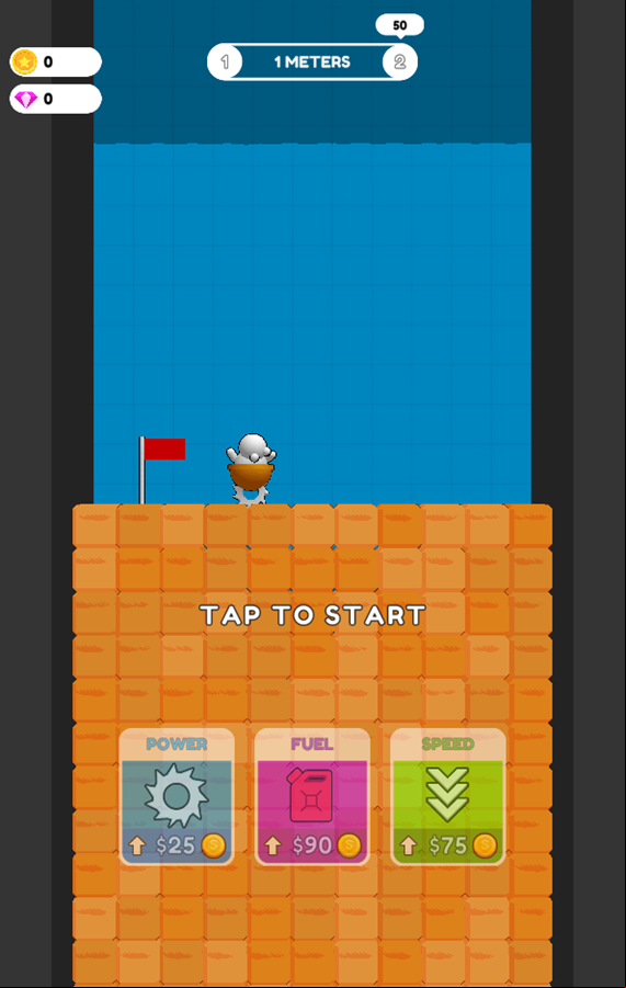 Block Digger Game Welcome Screen Screenshot.