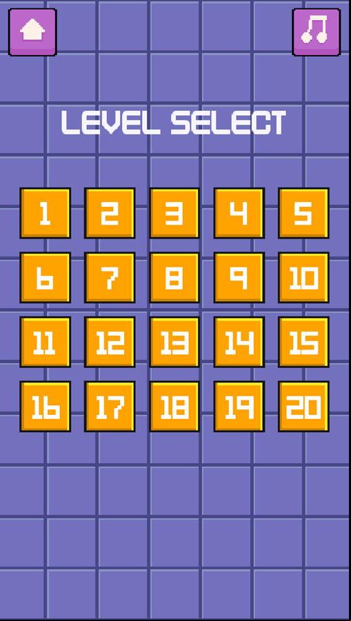 Block Slider Eliminate Game Level Select Screen Screenshot.