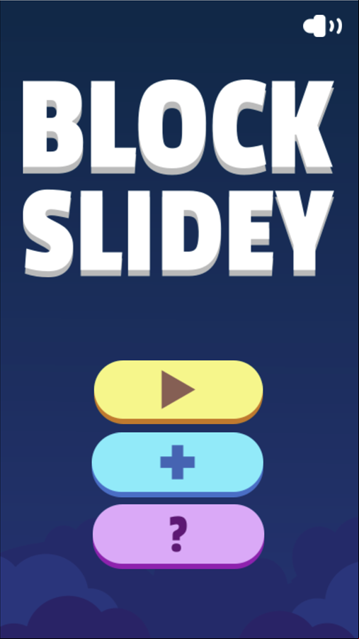 Block Slidey Game Welcome Screen Screenshot.