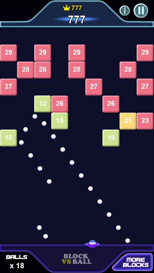 Block vs Ball Game Progress Screenshot.