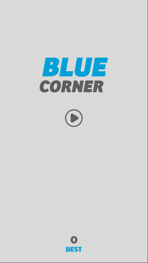 Blue Corner Game Welcome Screen Screenshot.