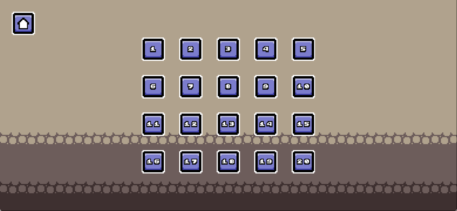 Blue Slime Quest Game Level Select Screen Screenshot.