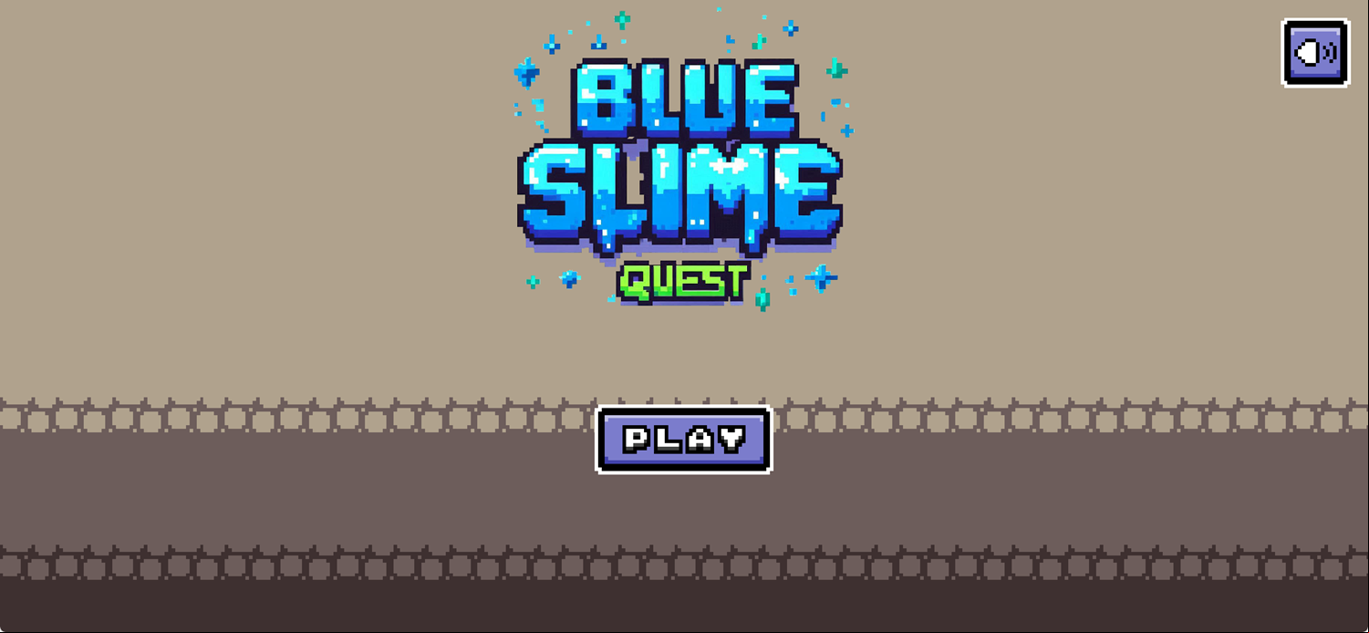 Blue Slime Quest Game Welcome Screen Screenshot.