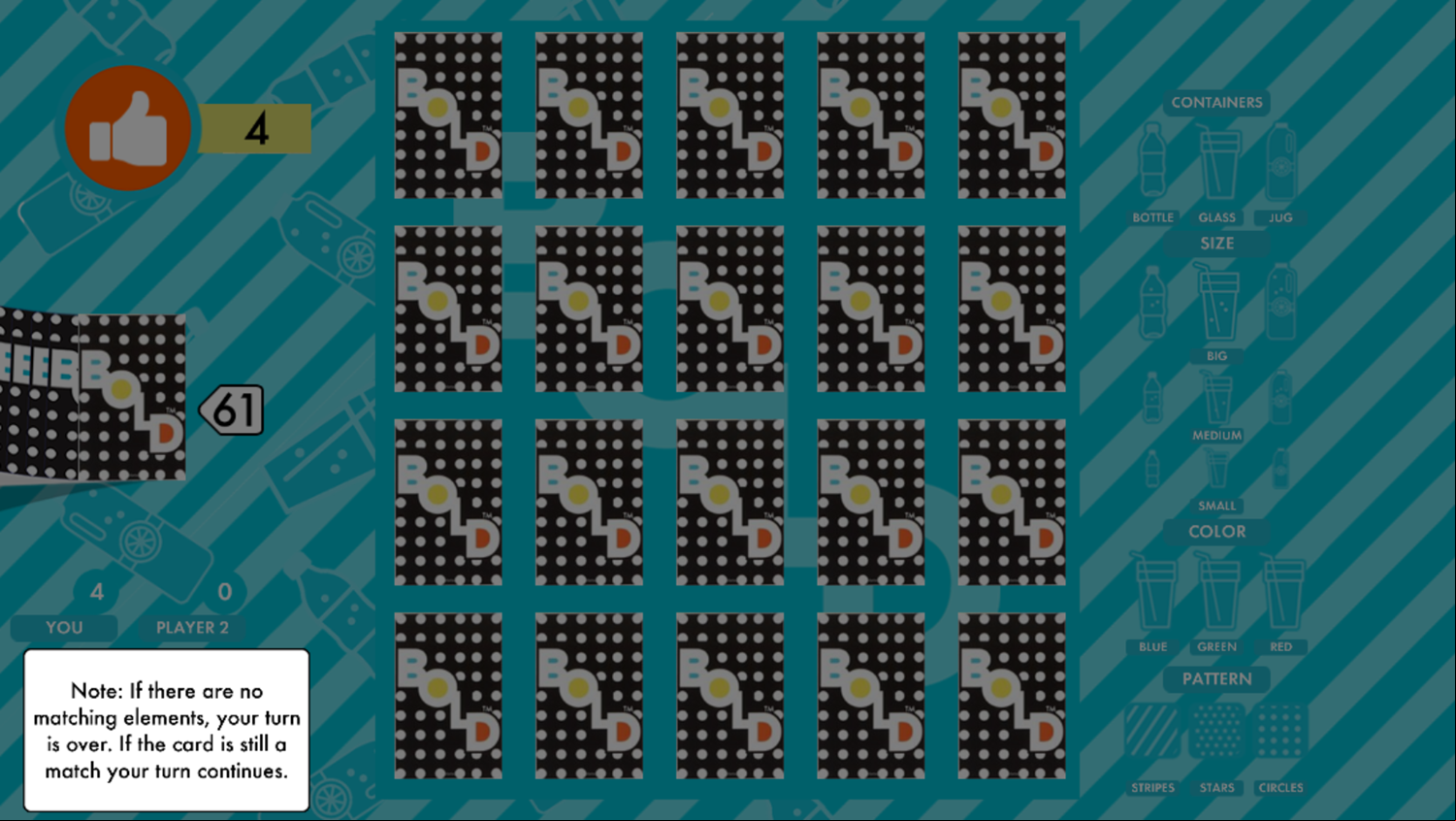 Bold Game Instructions Screenshot.
