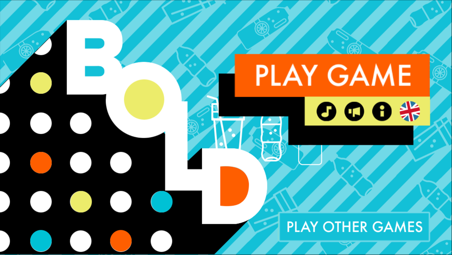 Bold Game Welcome Screen Screenshot.